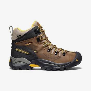 KEEN Férfi Pittsburgh 6" (Steel Toe) Munkavédelmi Bakancs Barna / Sárga